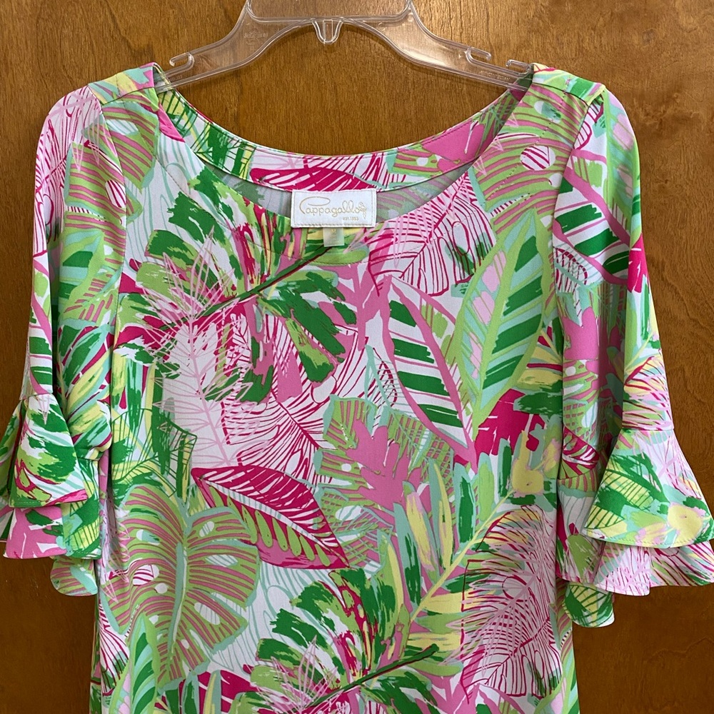 Cappagallo dress. Size medium. Length at knee. Printed fabric. Exc. cond. - Picture 4 of 5